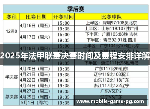 2025年法甲联赛决赛时间及赛程安排详解 2025年法甲联赛决赛时间及赛程安排详解